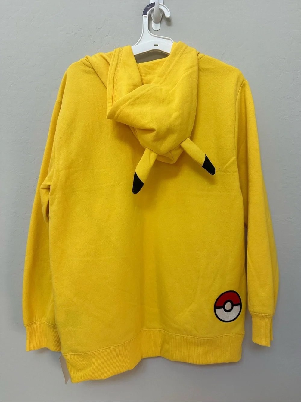 Pokémon Pikachu Yellow Zip-Up Hoodie Kids XL Lightning Bolt 3D Ear Hood
